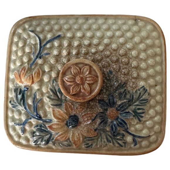 Vintage Ceramic Flower Floral Trinket Box - Picture 7 of 7
